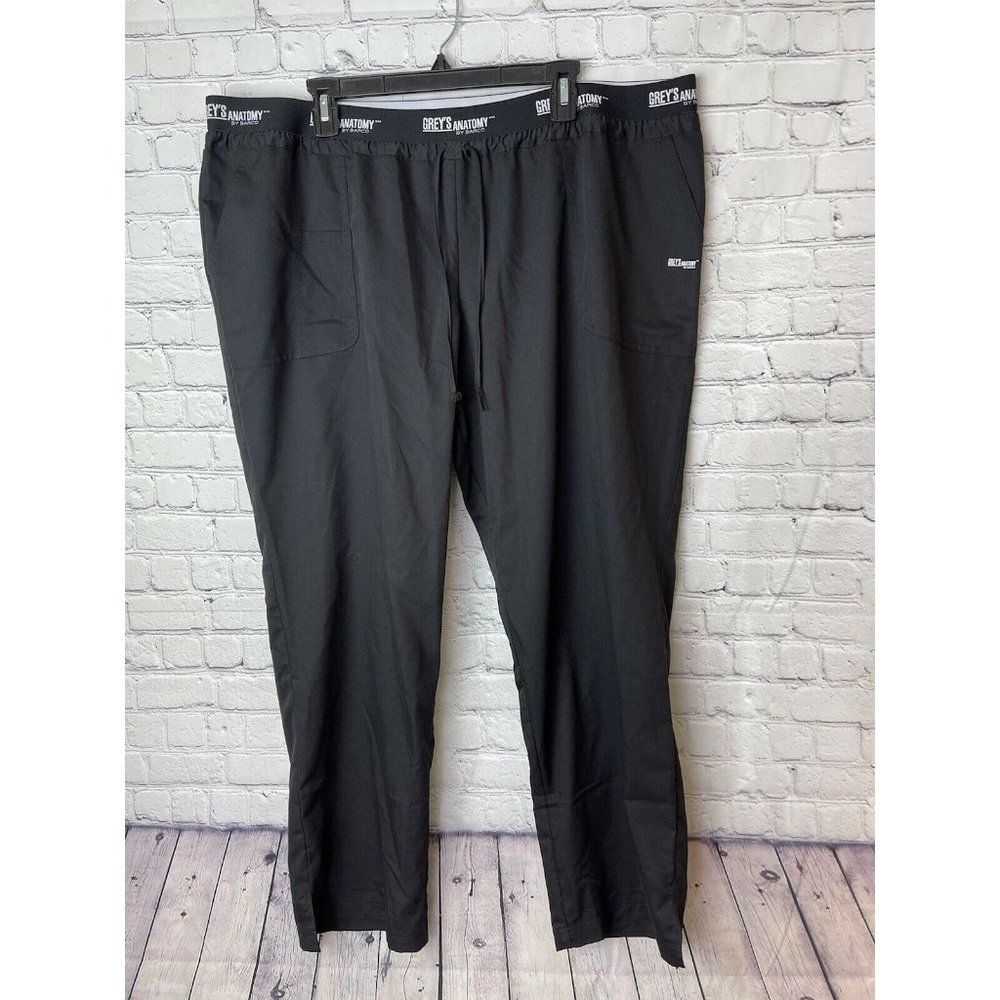 Grey's Anatomy By Barco Womens Active 4276 Low Rise Black Scrub Pant Size 4XL